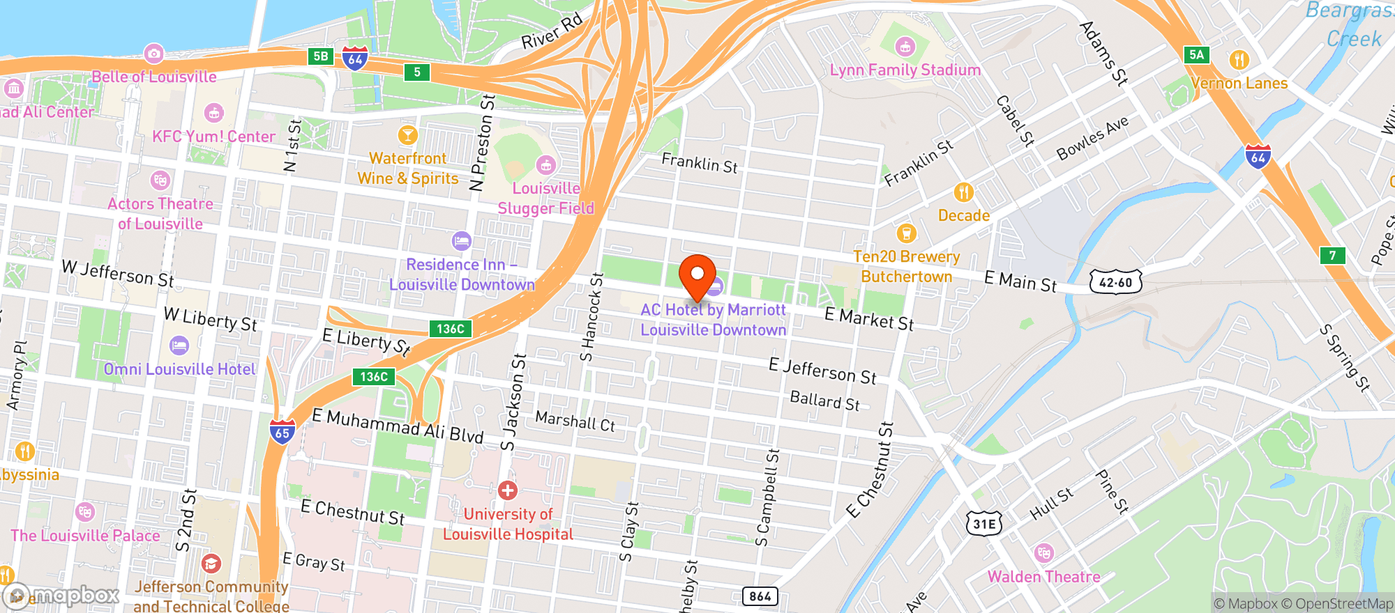 Map showing Hotel Genevieve