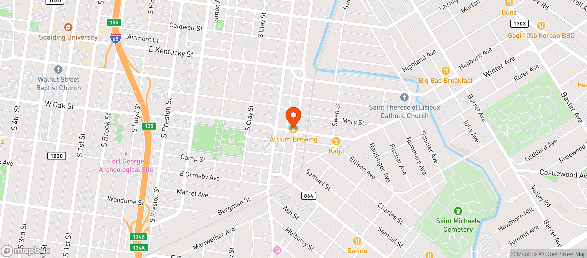 Map showing Atrium Brewing