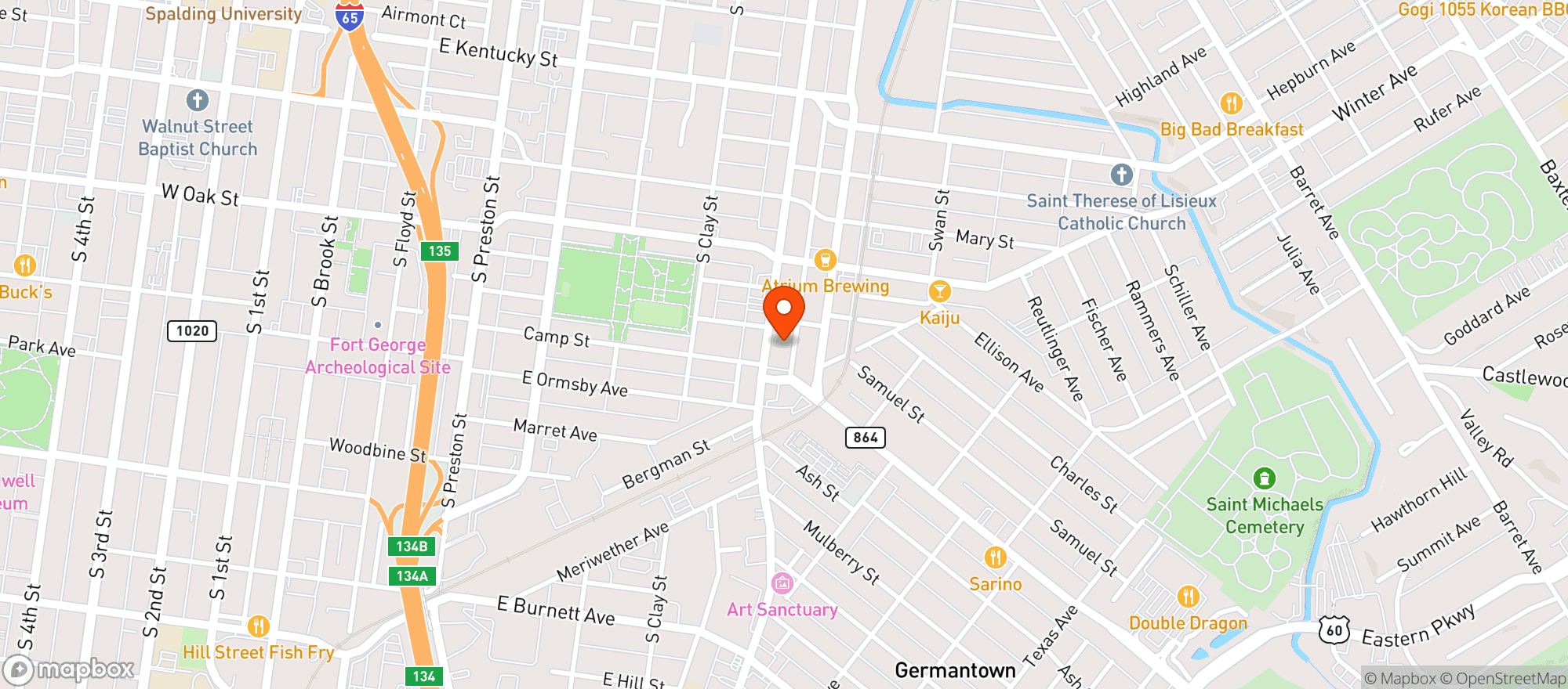 Map showing Breeze Shelby Street