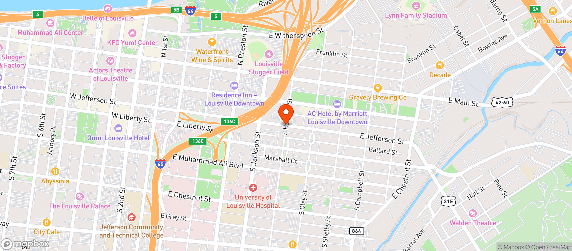 Map showing Great River Market