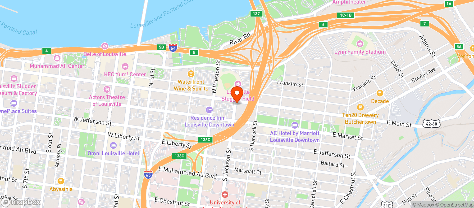 Map showing Louisville Spirits Group - Angel's Envy