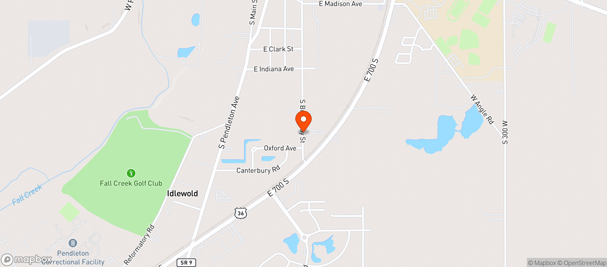 Map showing Amvets
