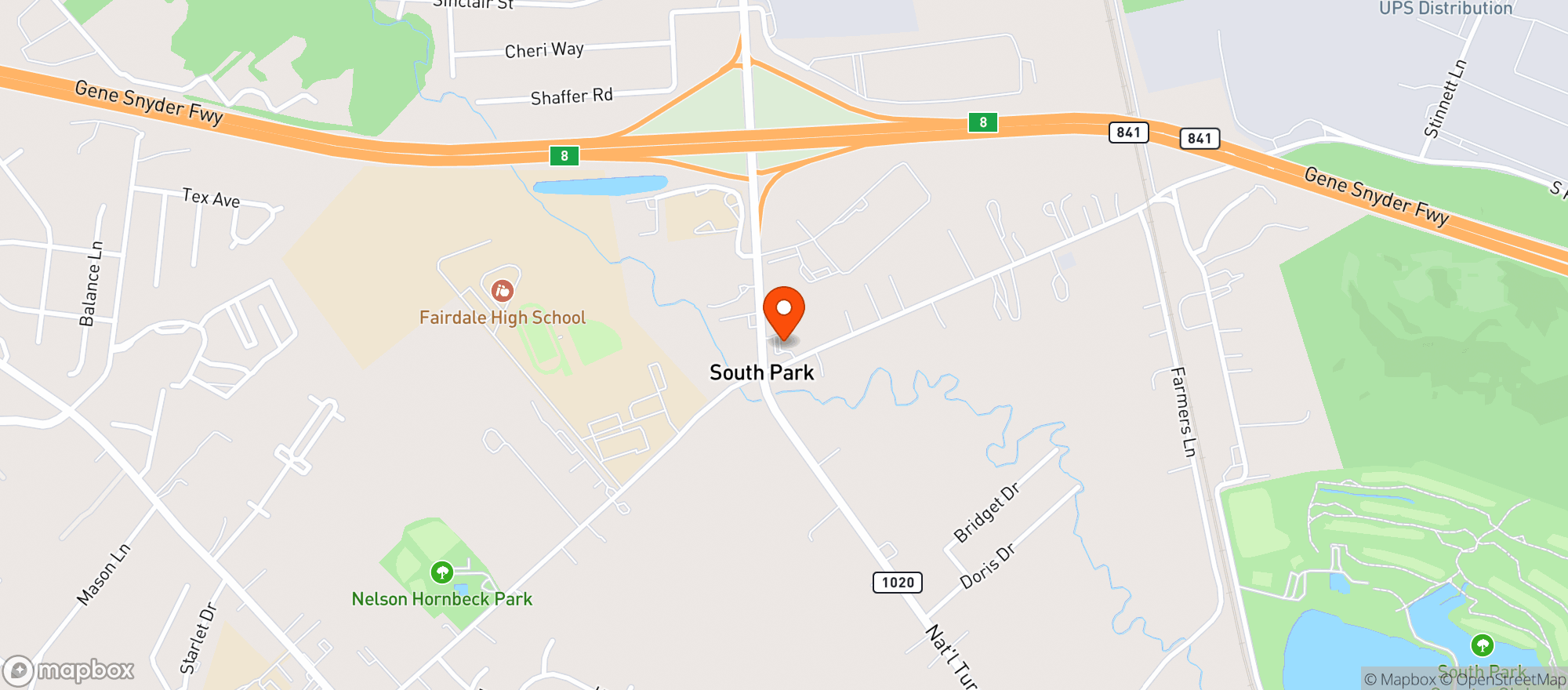 Map showing Fairdale Liquors