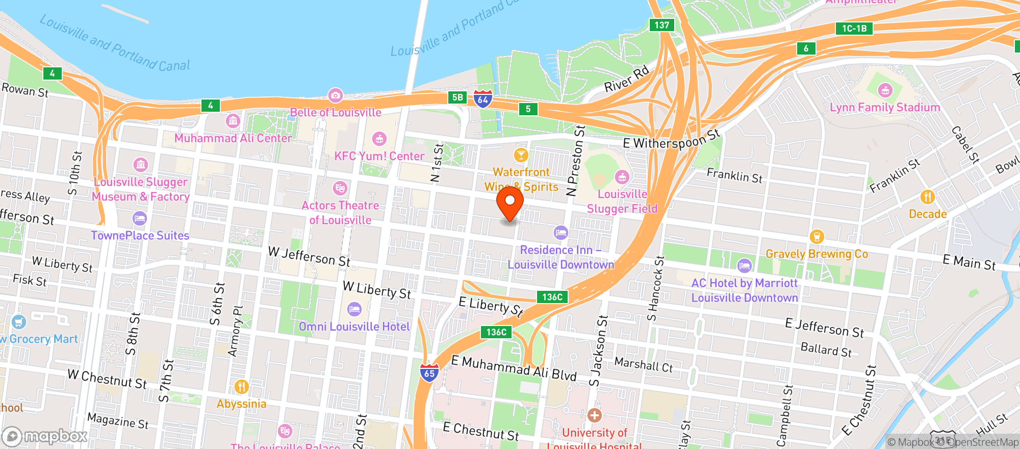 Map showing Cambria Hotels