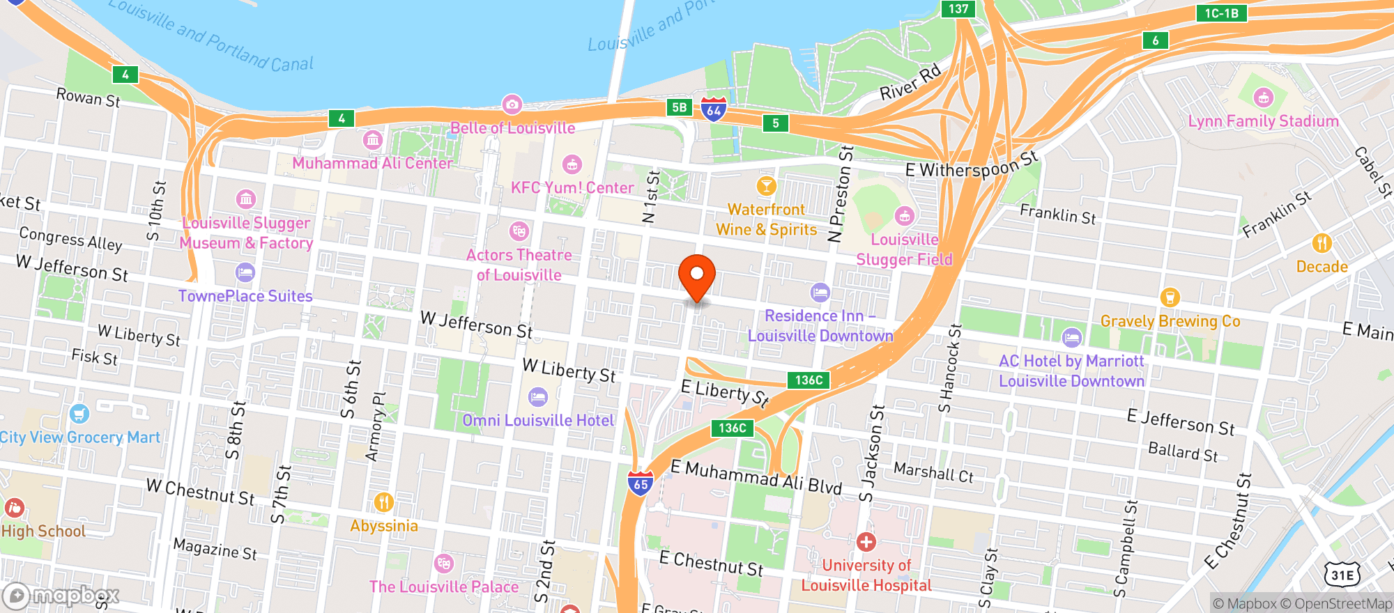 Map showing LIQUOR BARN EXPRESS MARKET ST