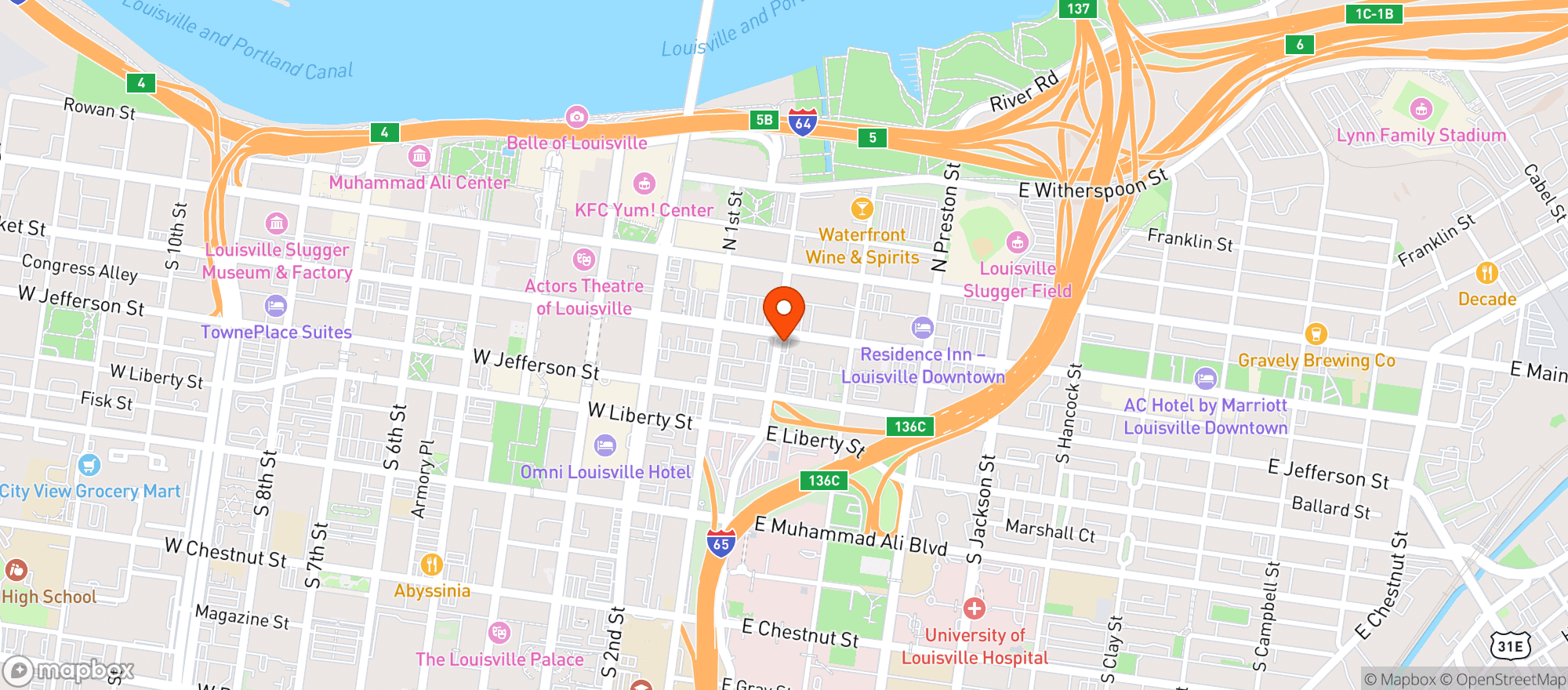 Map showing Liq Barn 964 E Mrkt