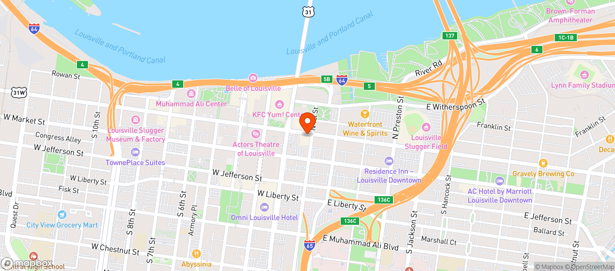 Map showing Aloft