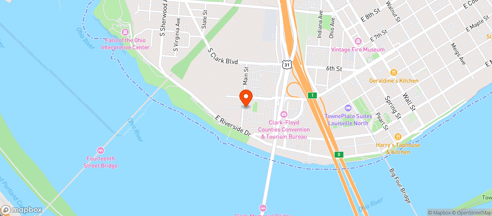 Map showing One Love Hemp Dispensary