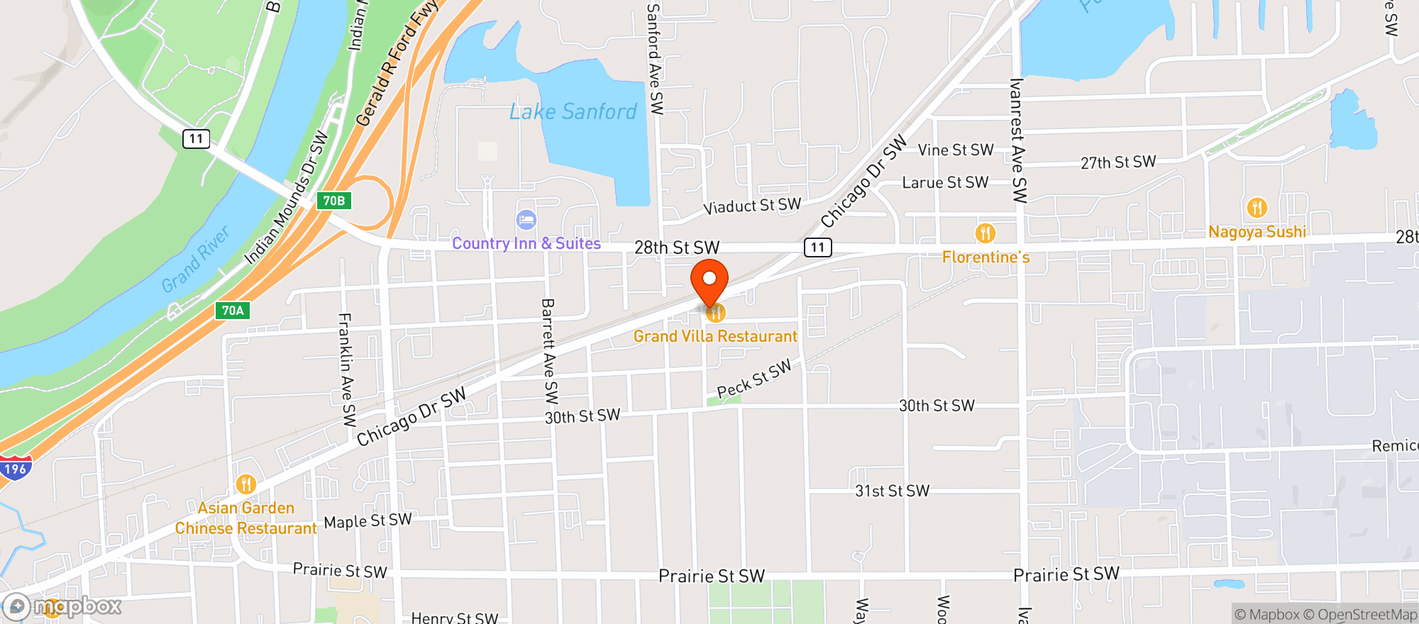 Map showing Villa Bar & Banquet