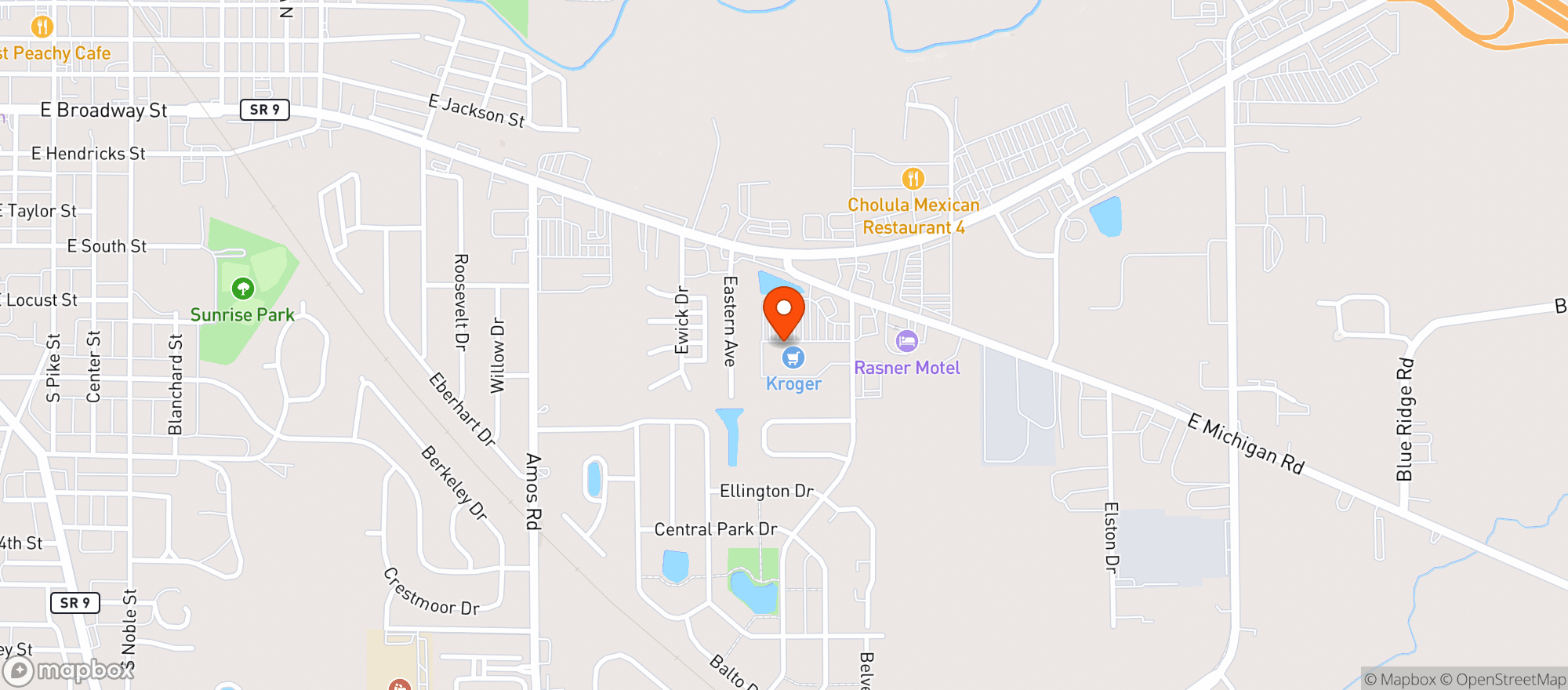 Map showing Kroger #974
