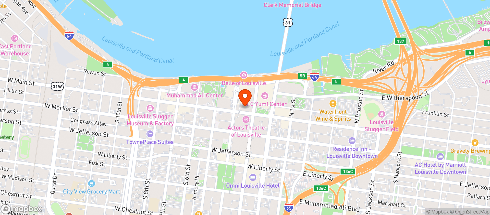 Map showing Jeff Rubys Louisville