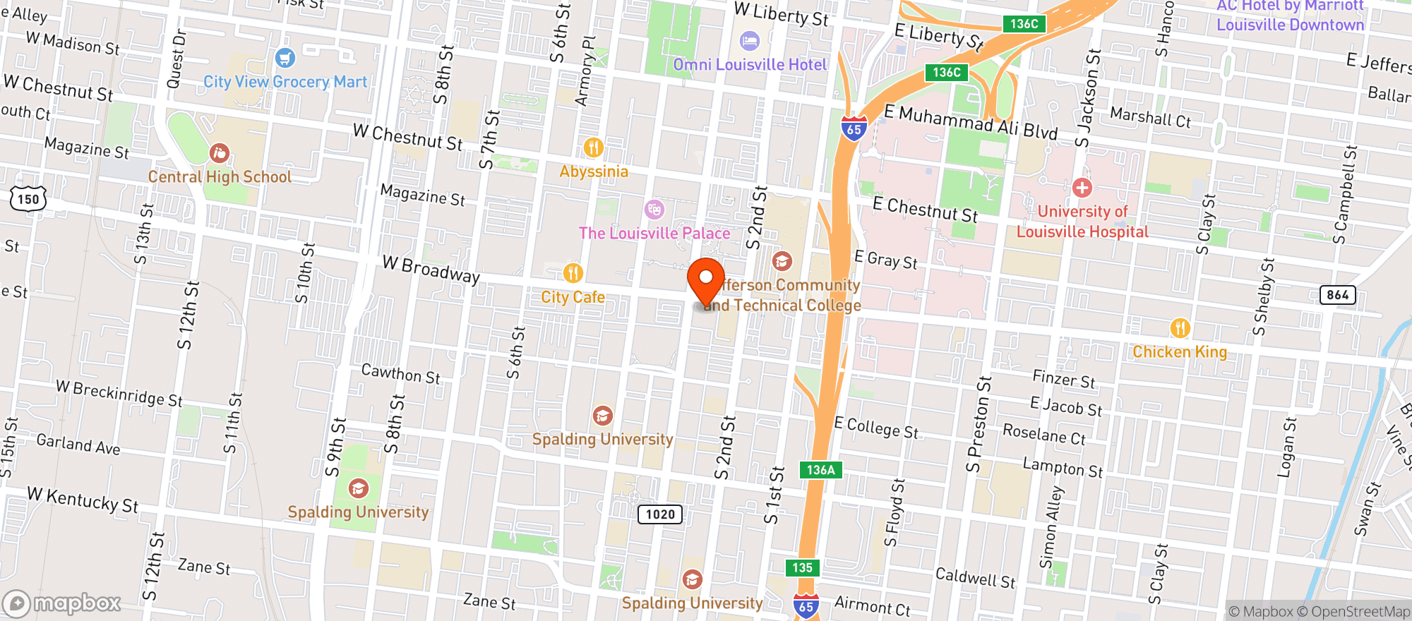 Map showing Falafel Oasis