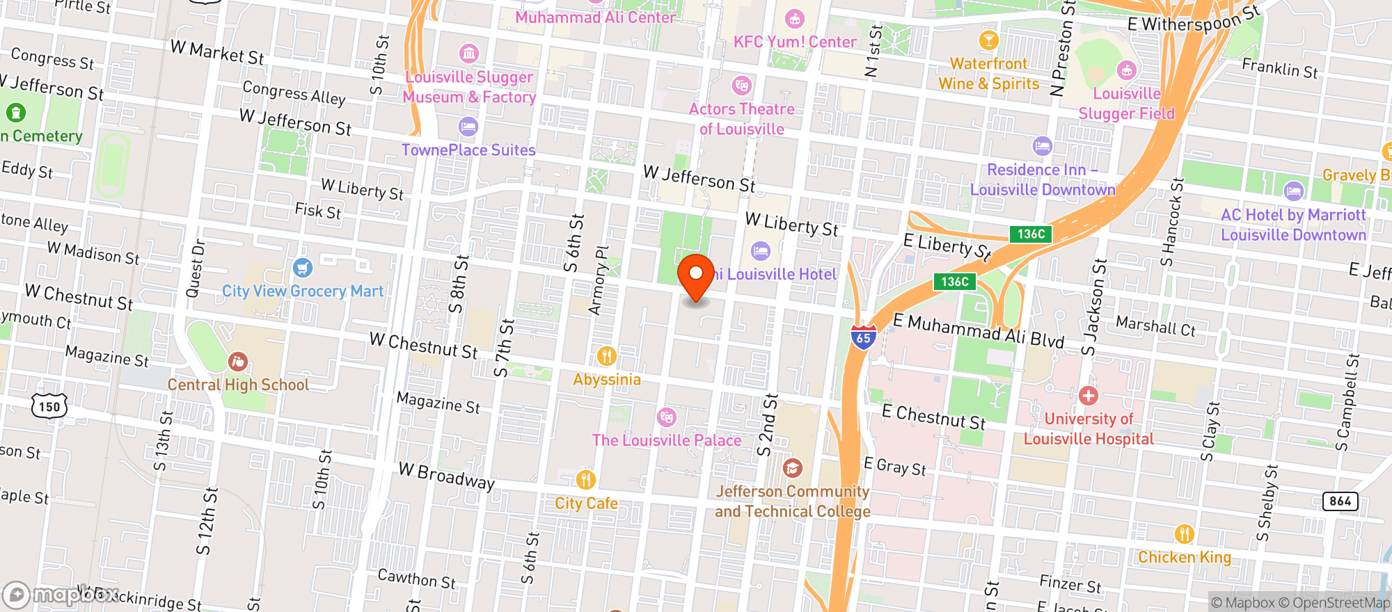 Map showing Embassy Suites By Hilton