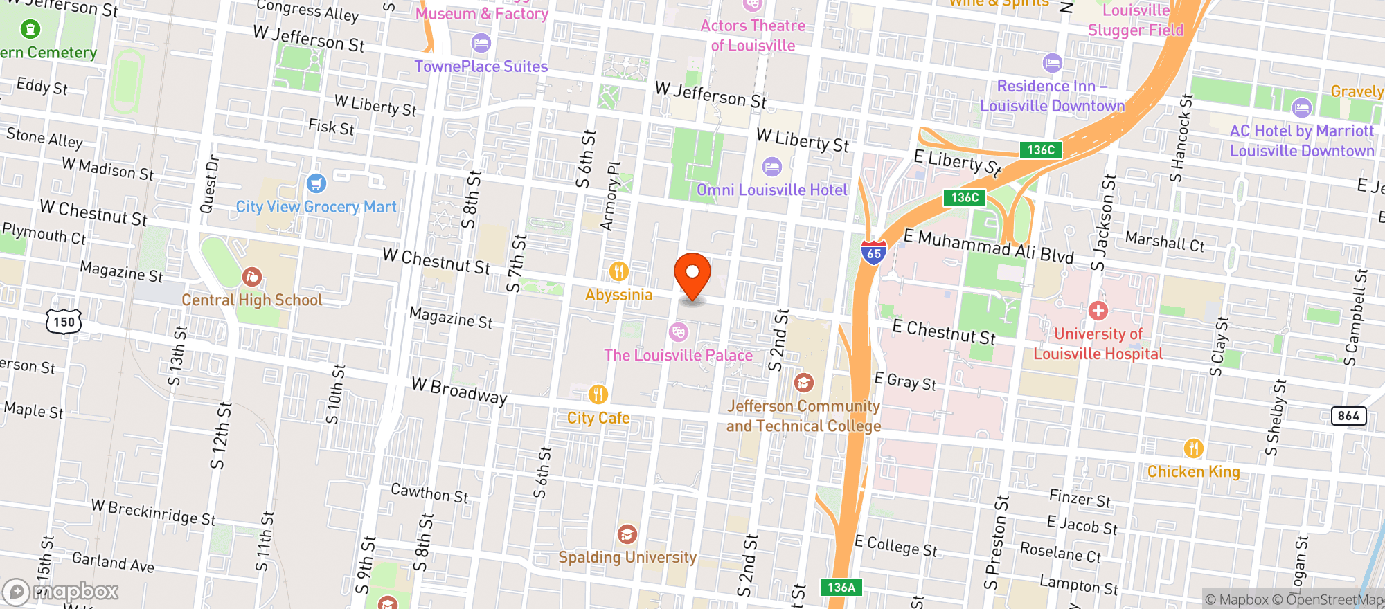 Map showing Hilton Garden Inn