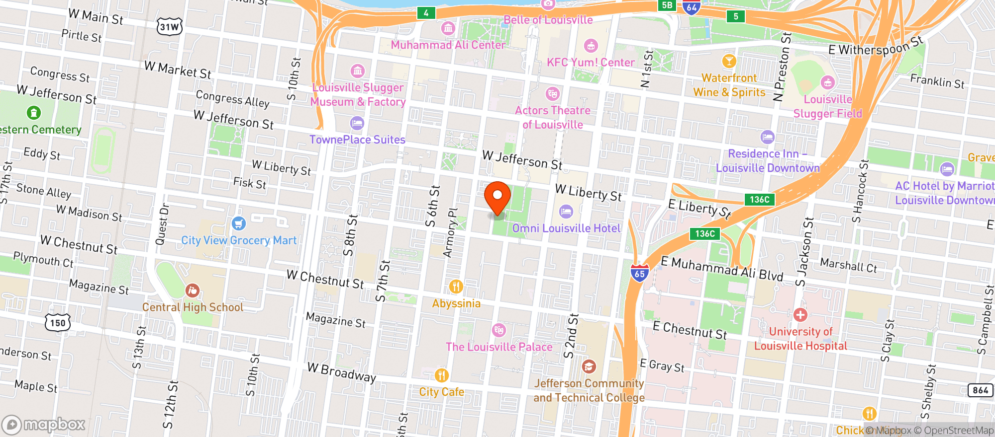 Map showing Guy Fieri's Smokehouse