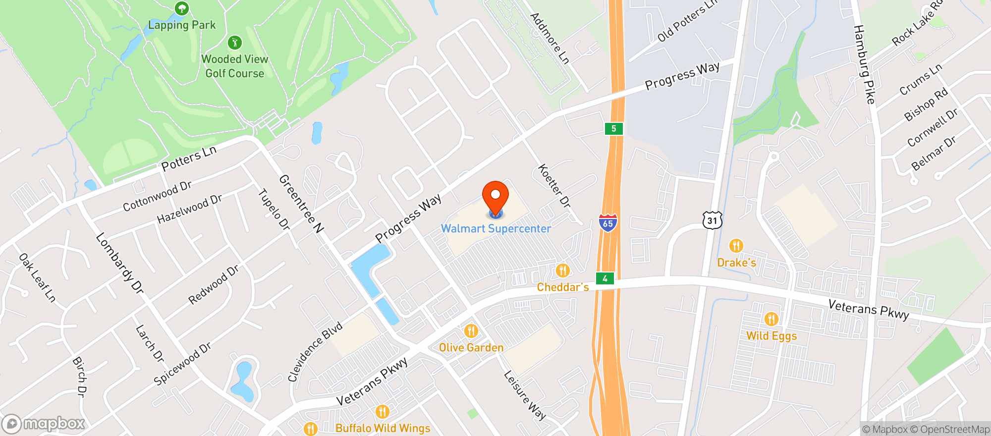 Map showing WALMART SUPERCENTER #1476