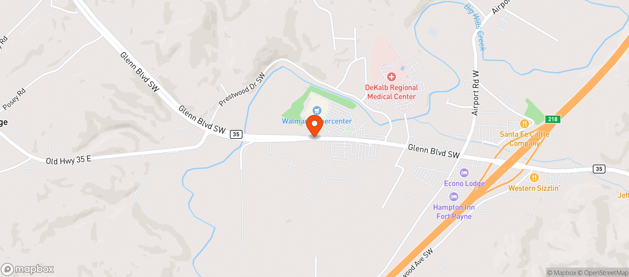 Map showing Walmart Supercenter