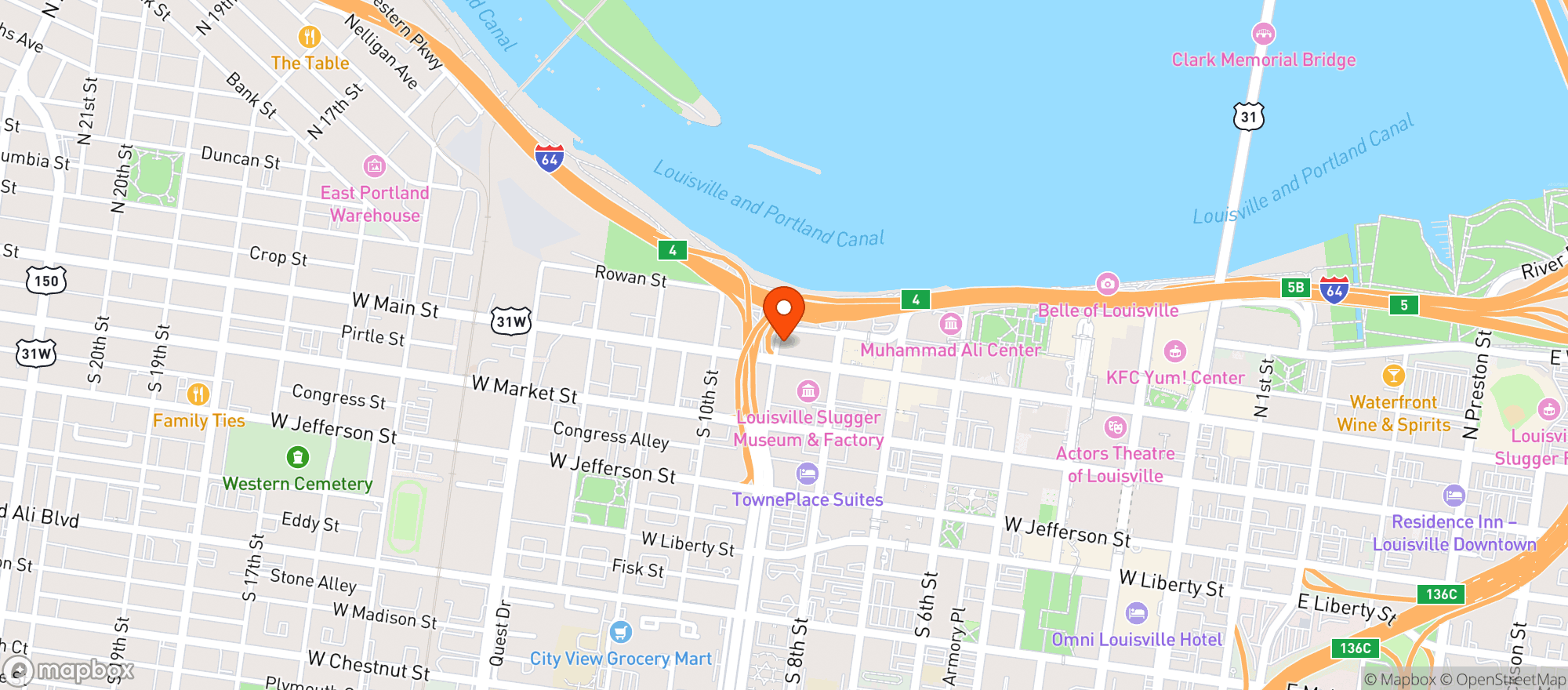 Map showing Frazier History Museum