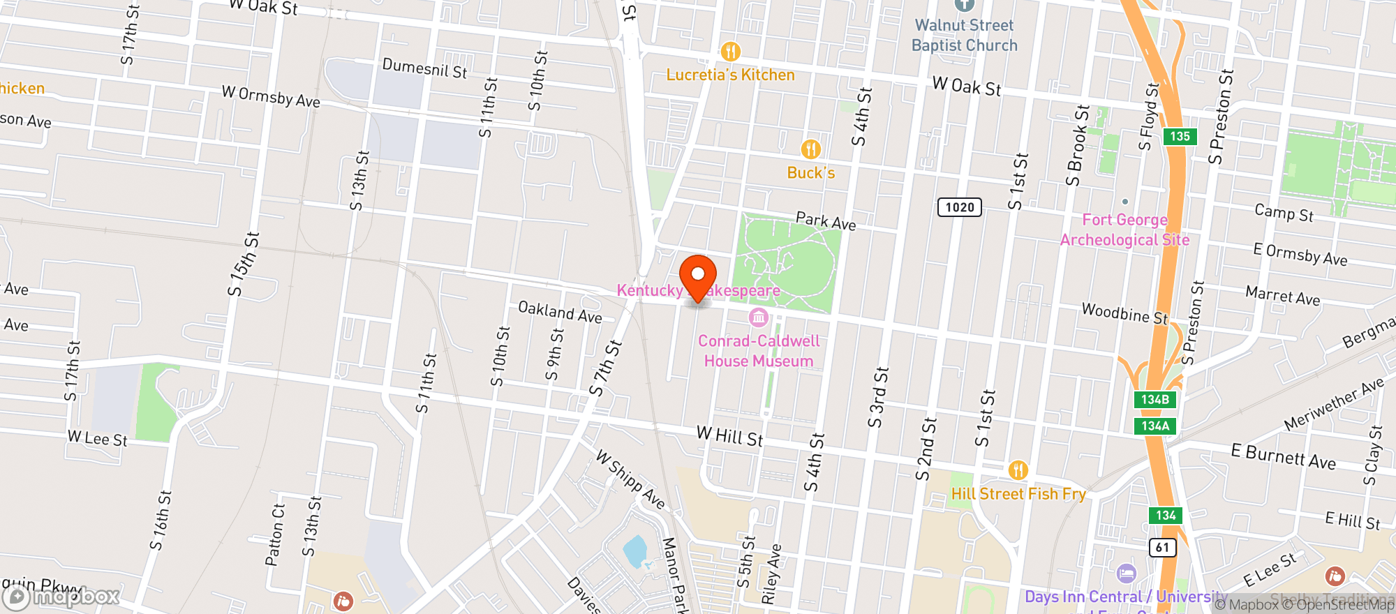 Map showing 610 Magnolia