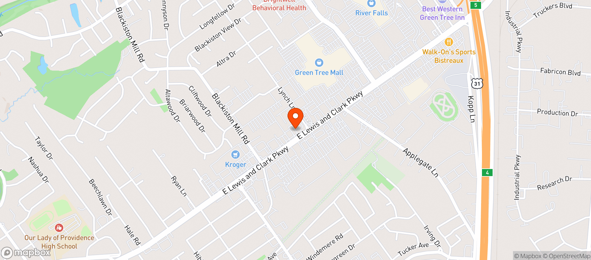 Map showing KEG LIQUORS CLARKSVILLE