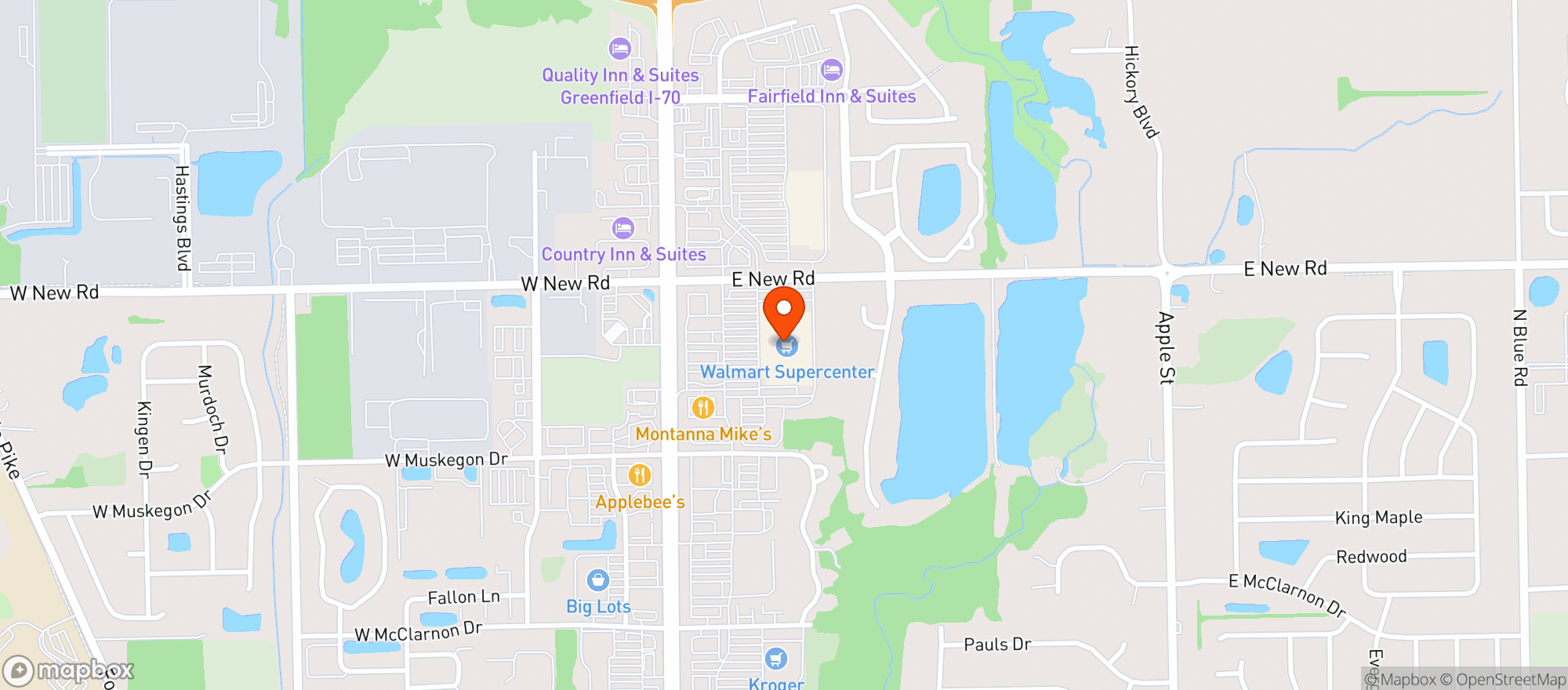 Map showing Walmart