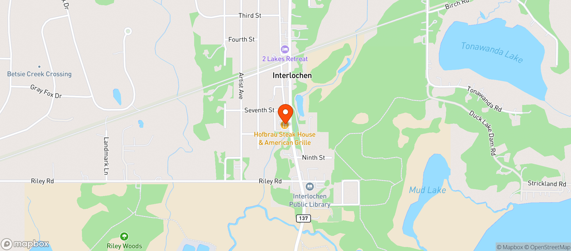 Map showing The Hofbrau