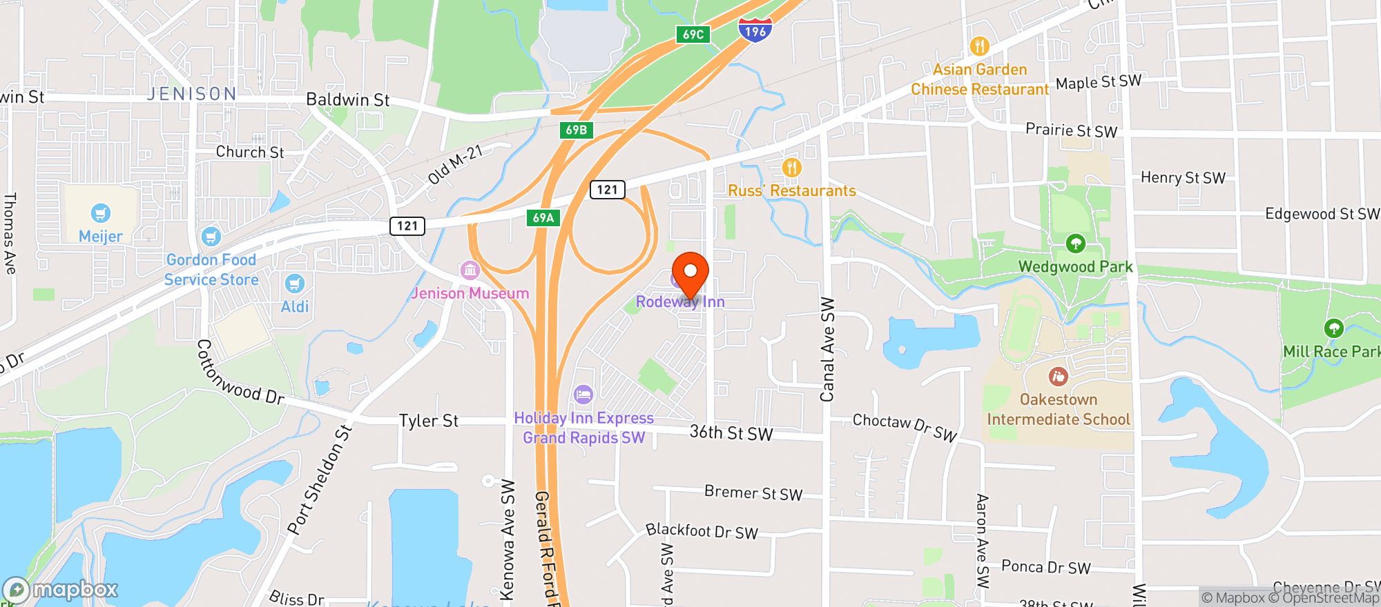 Map showing Branns Steakhouse & Grill