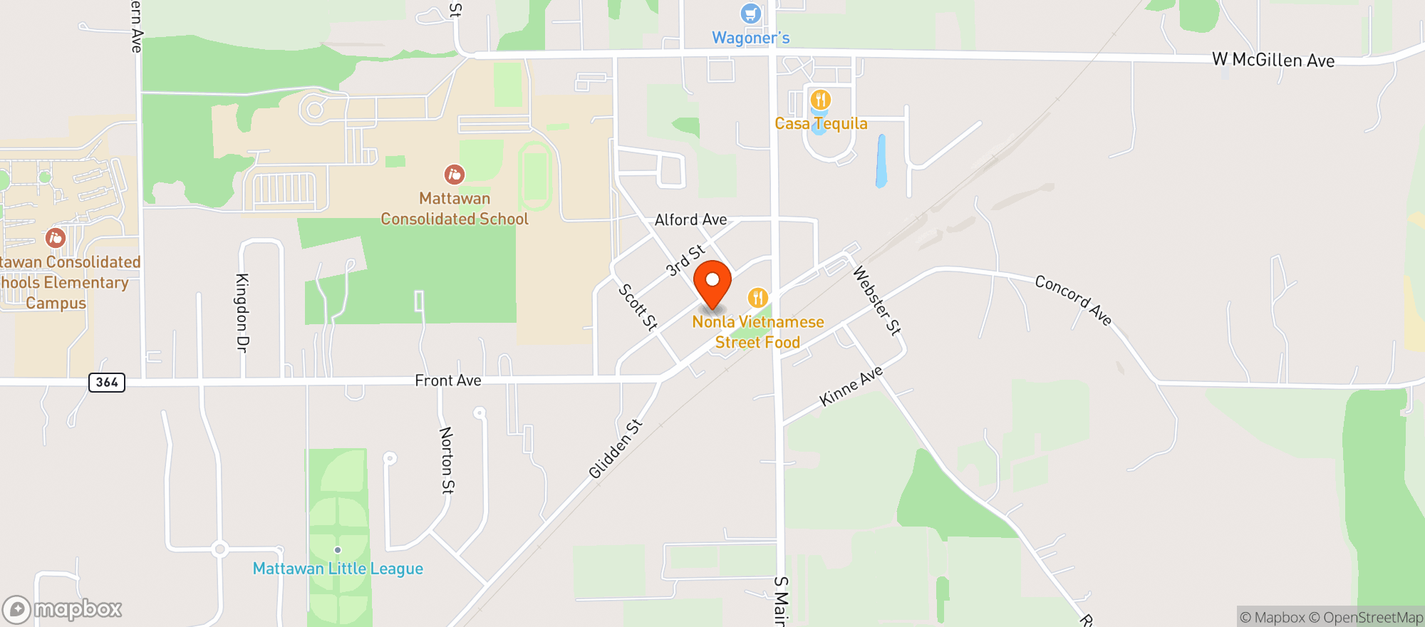 Map showing Bird Dog