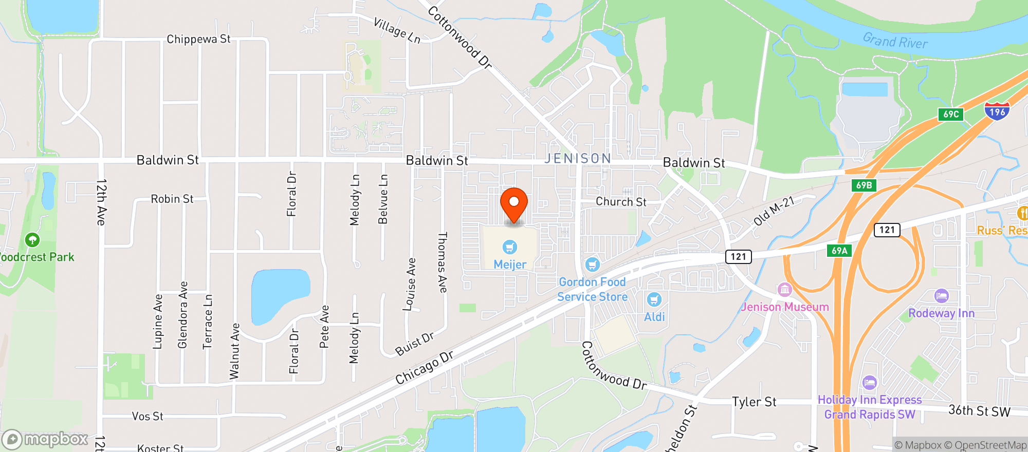 Map showing Meijer