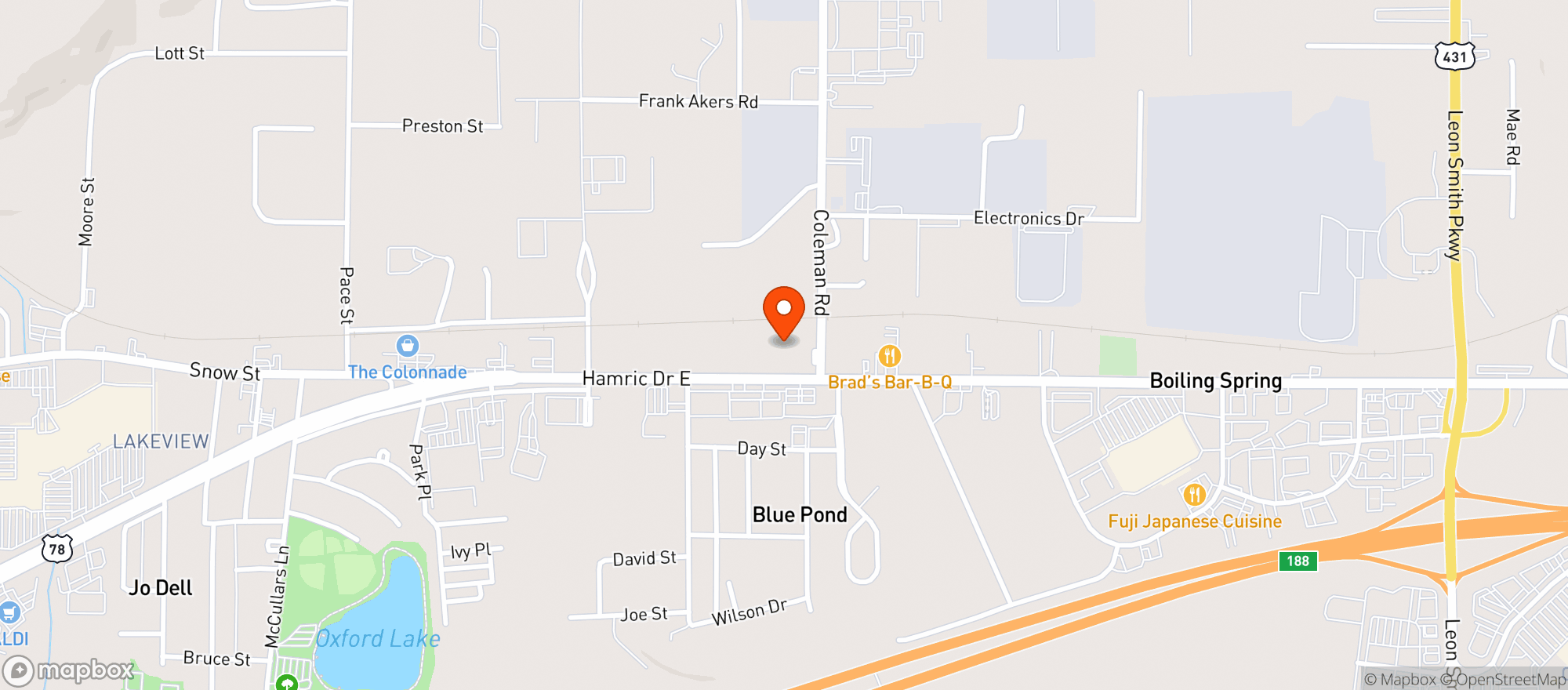 Map showing Tobacco Outlet