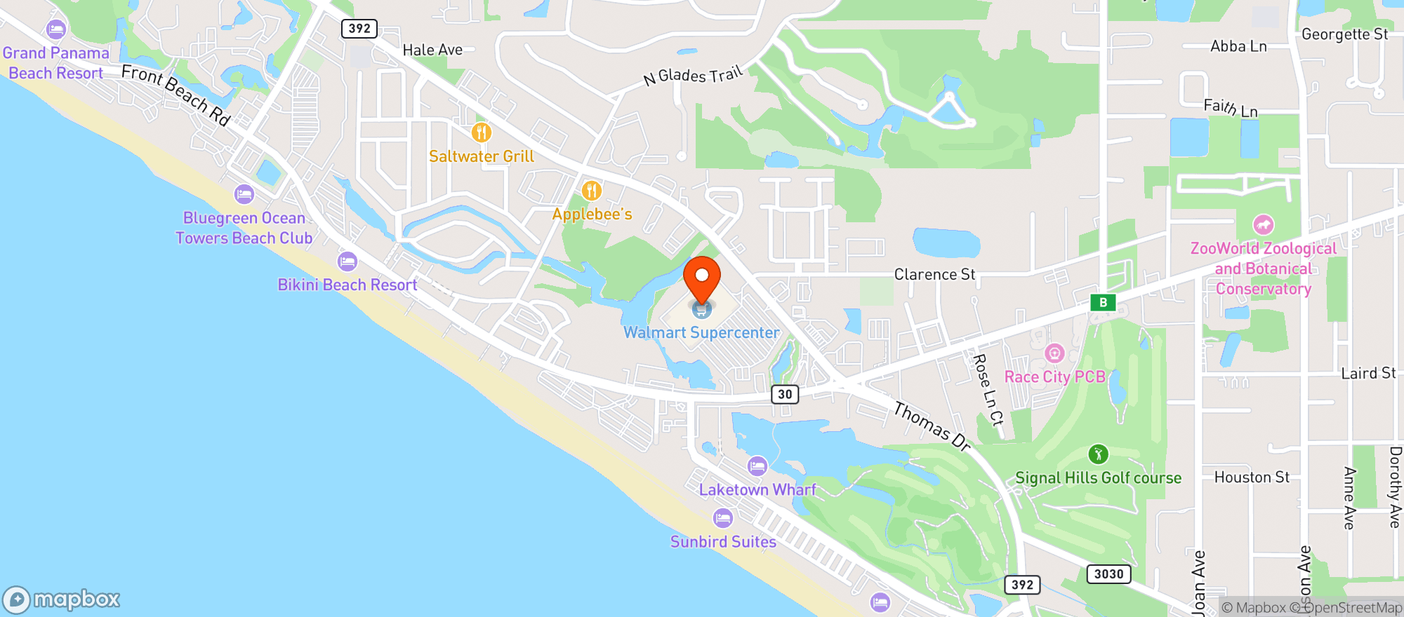 Map showing Walmart Supercenter #818