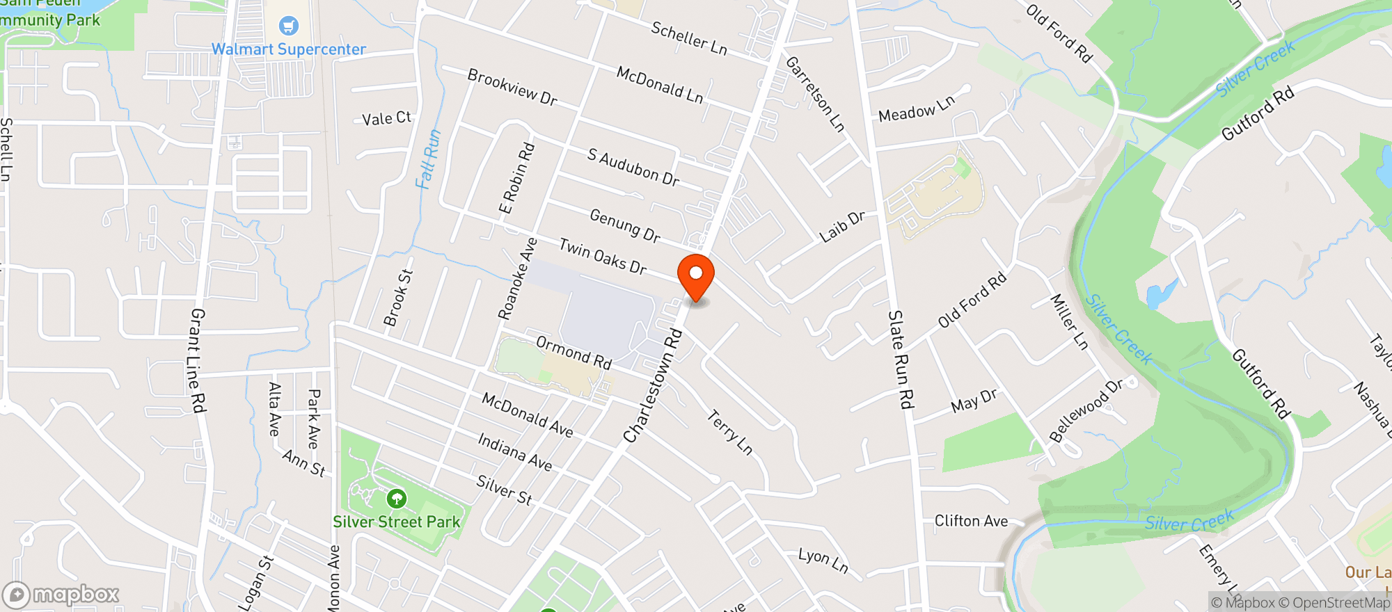 Map showing LEE S LIQUORS>CB