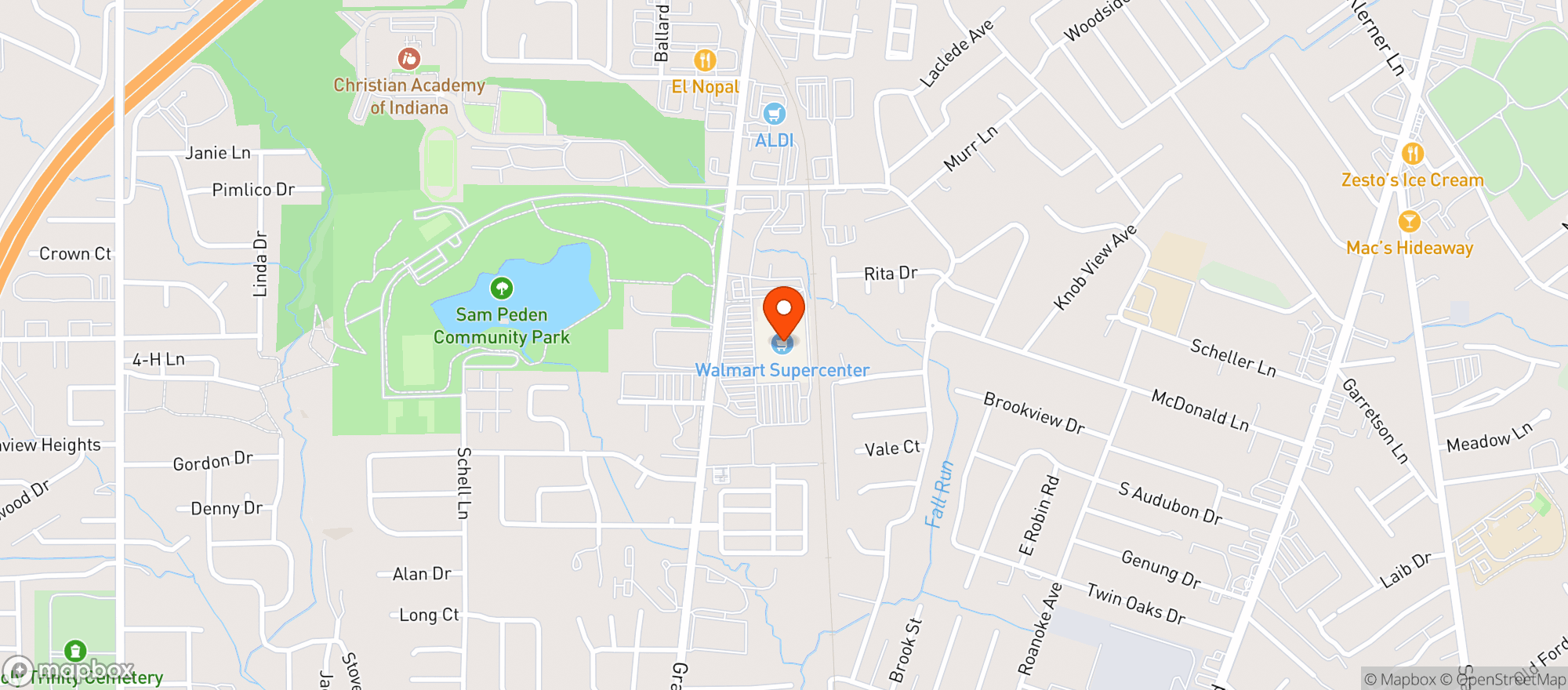 Map showing Walmart