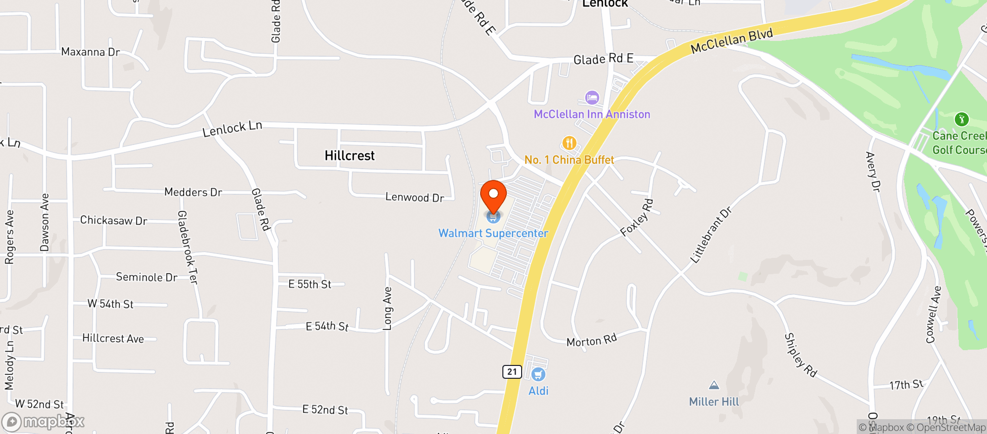 Map showing Walmart Supercenter