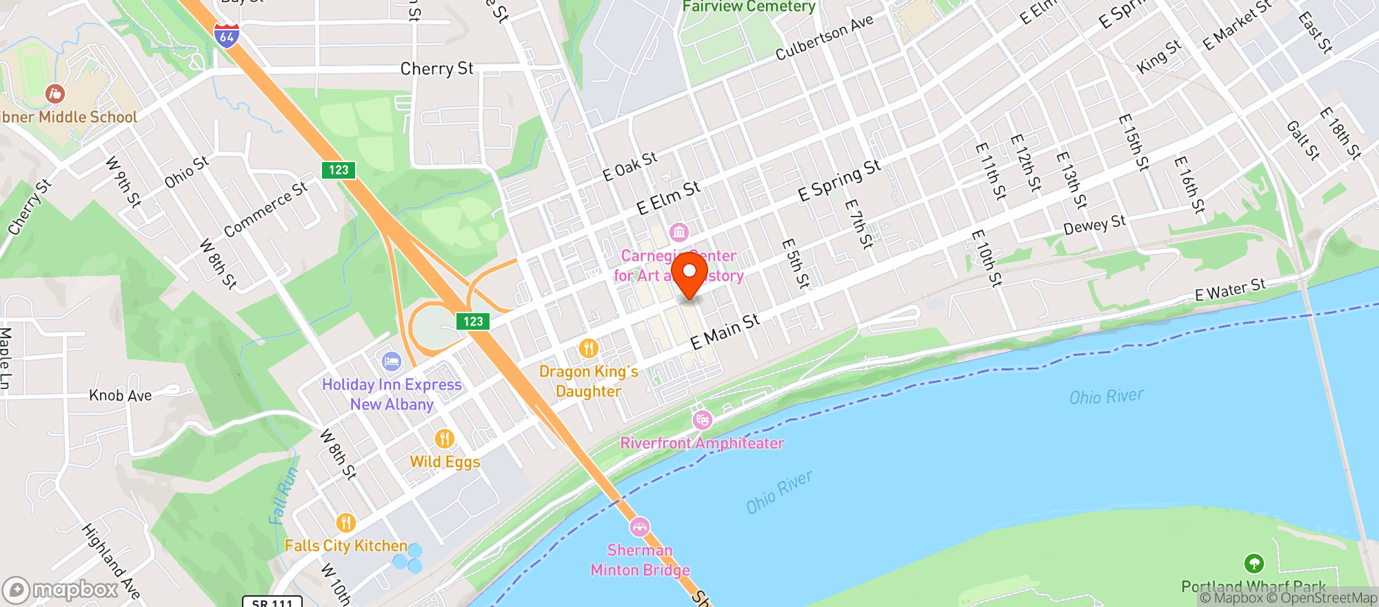 Map showing Brooklyn & the Butcher