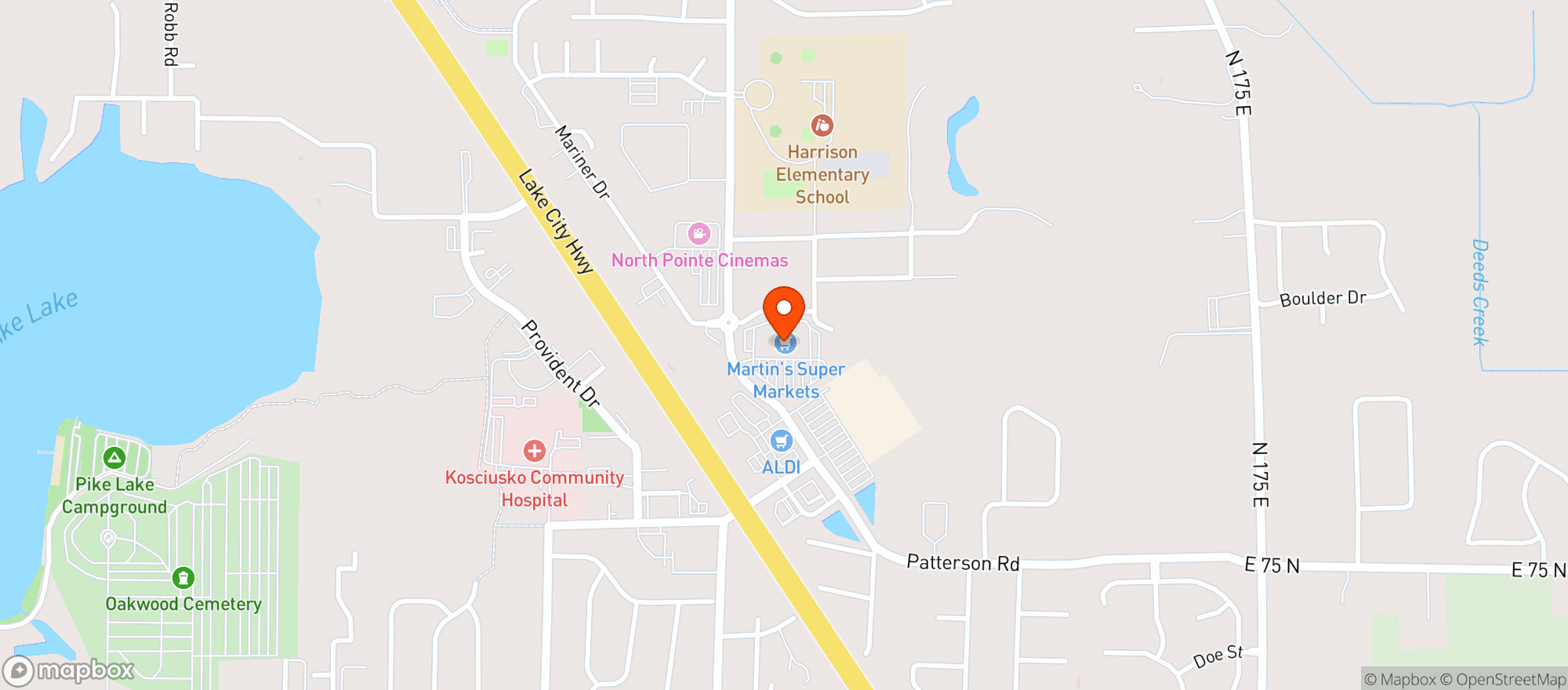 Map showing Martins Supermarket #2326