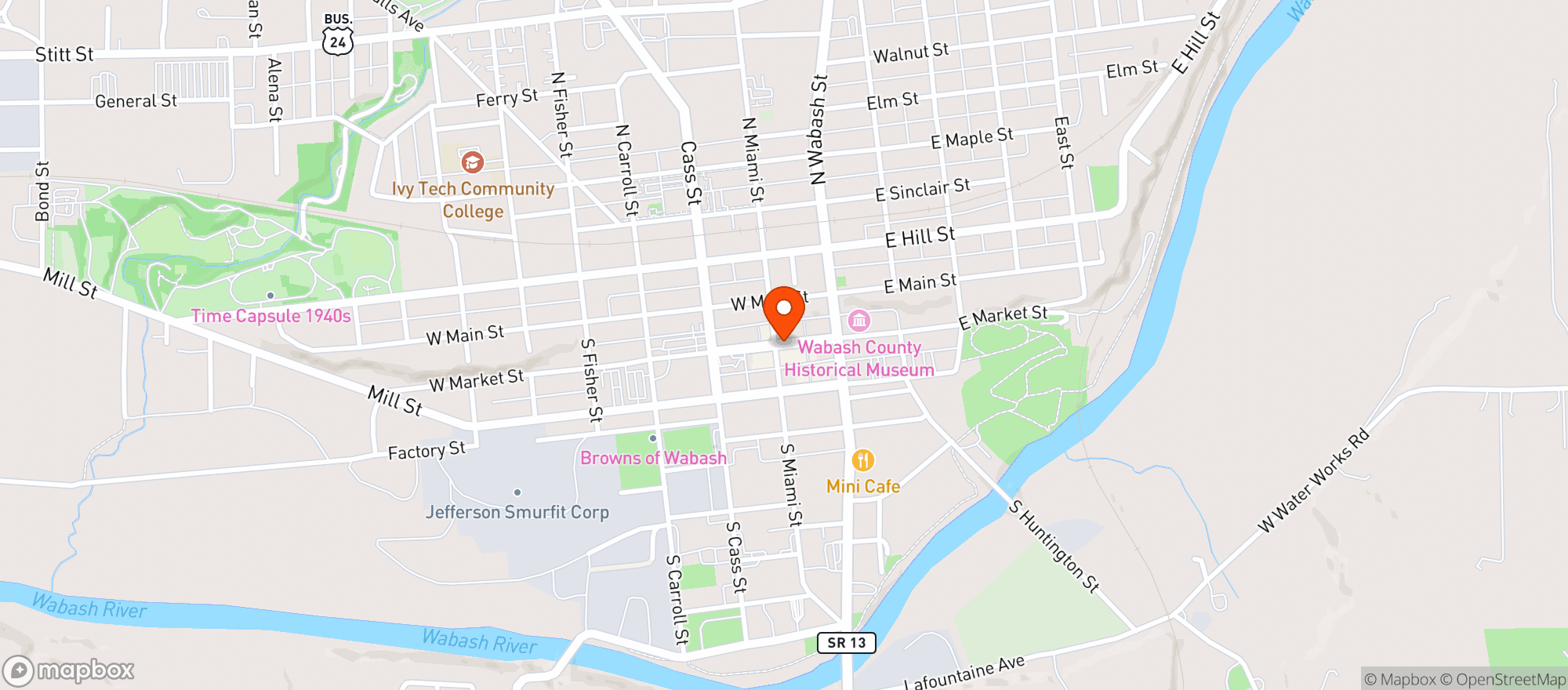 Map showing Market Street Grill