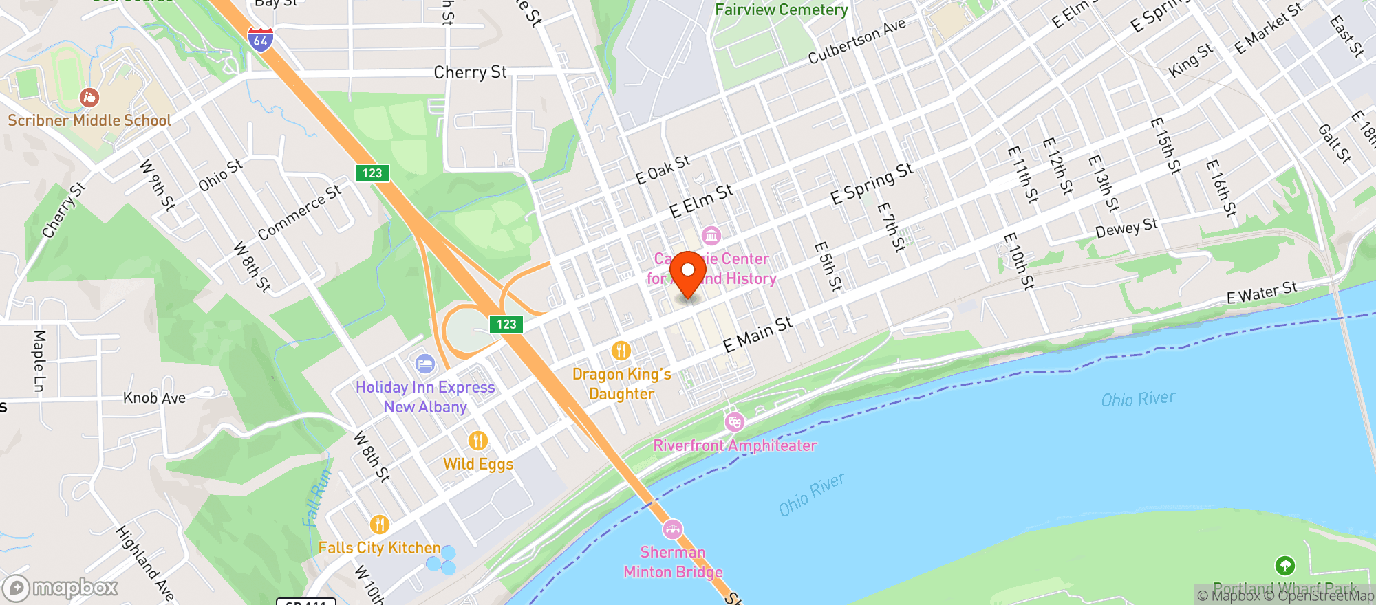 Map showing KEG LIQUORS