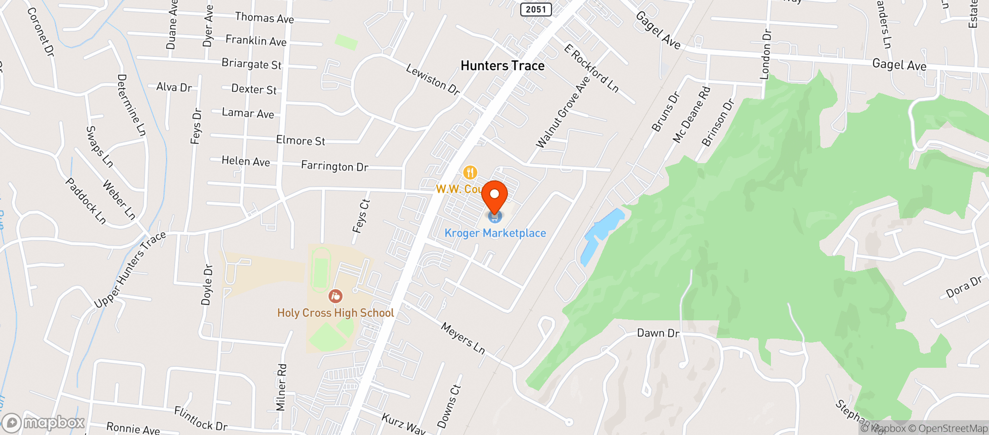Map showing Kroger