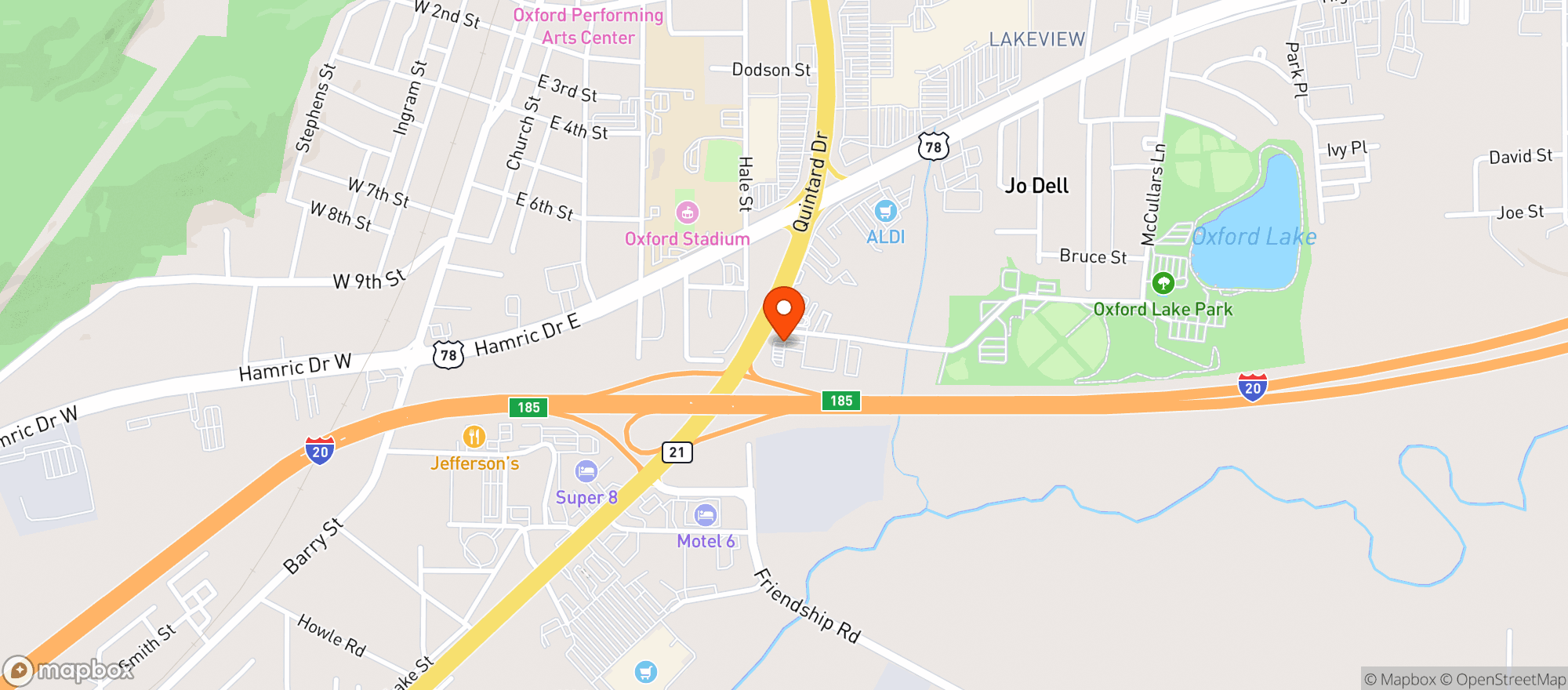 Map showing Quiktrip #7184