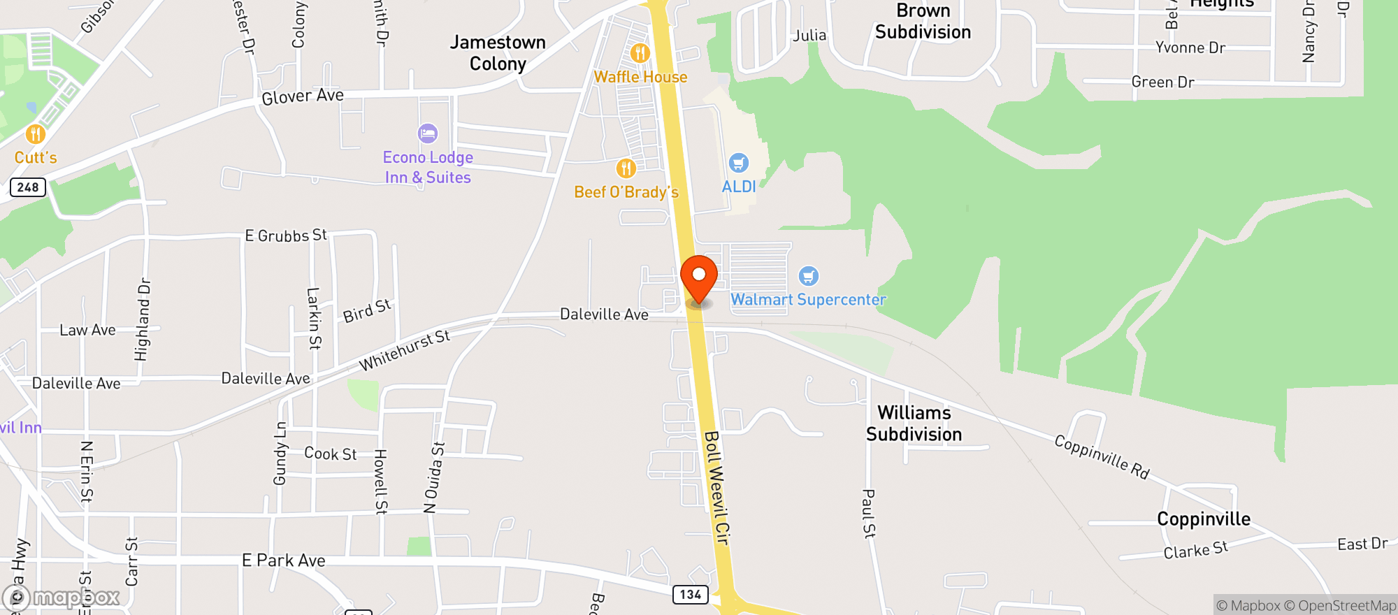 Map showing Walmart Supercenter