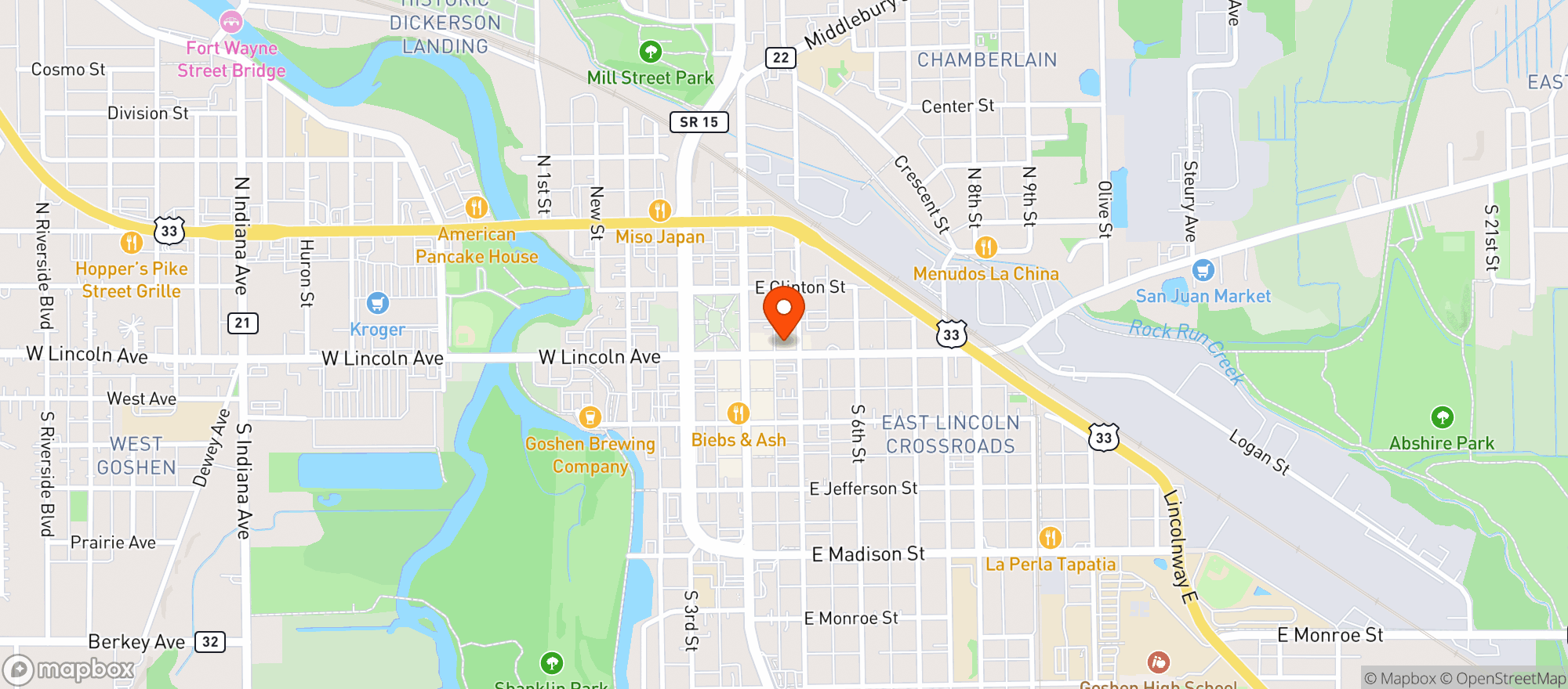 Map showing Venturi Pizza