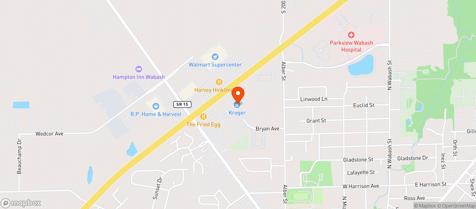 Map showing Kroger