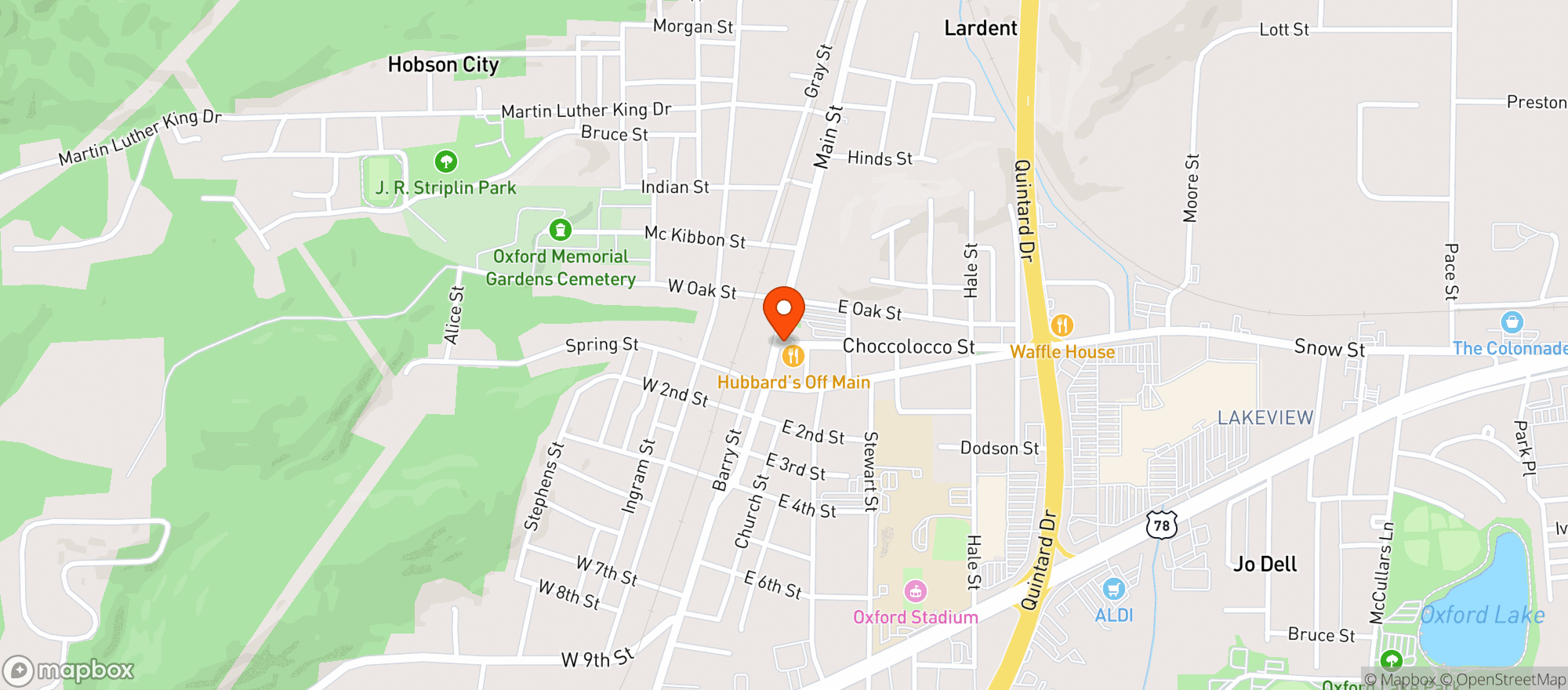 Map showing Hubbards Off Main