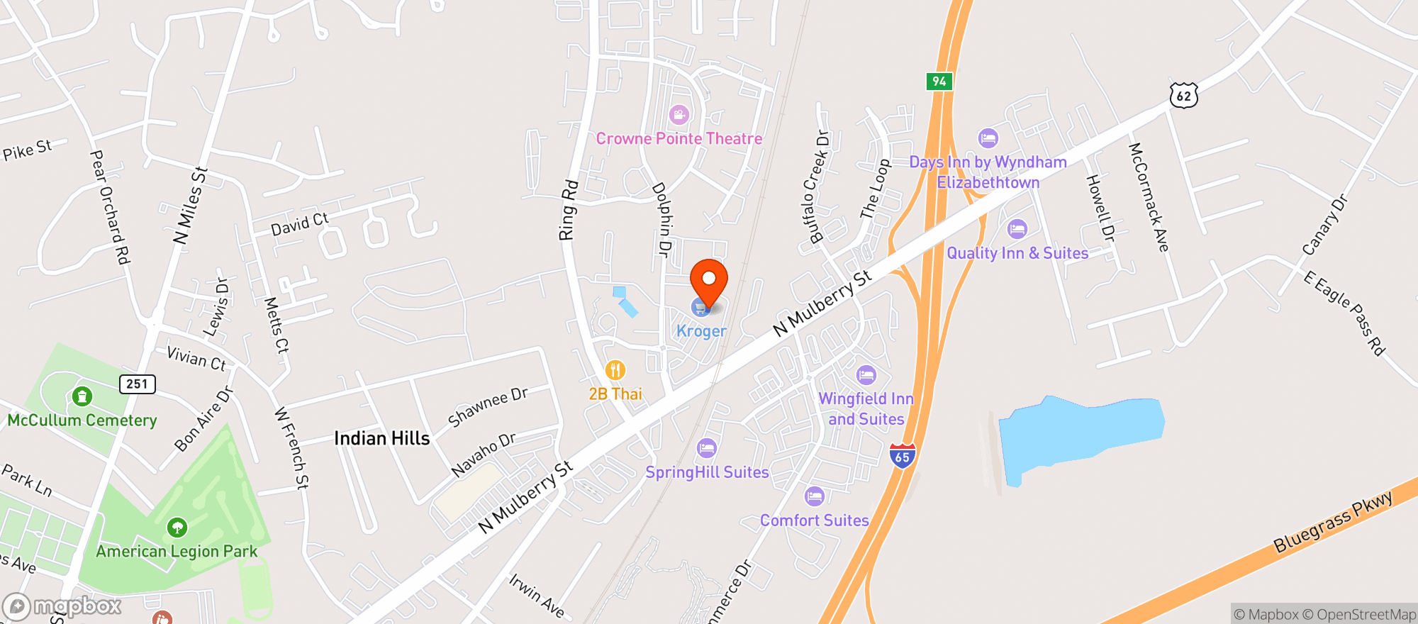 Map showing Kroger