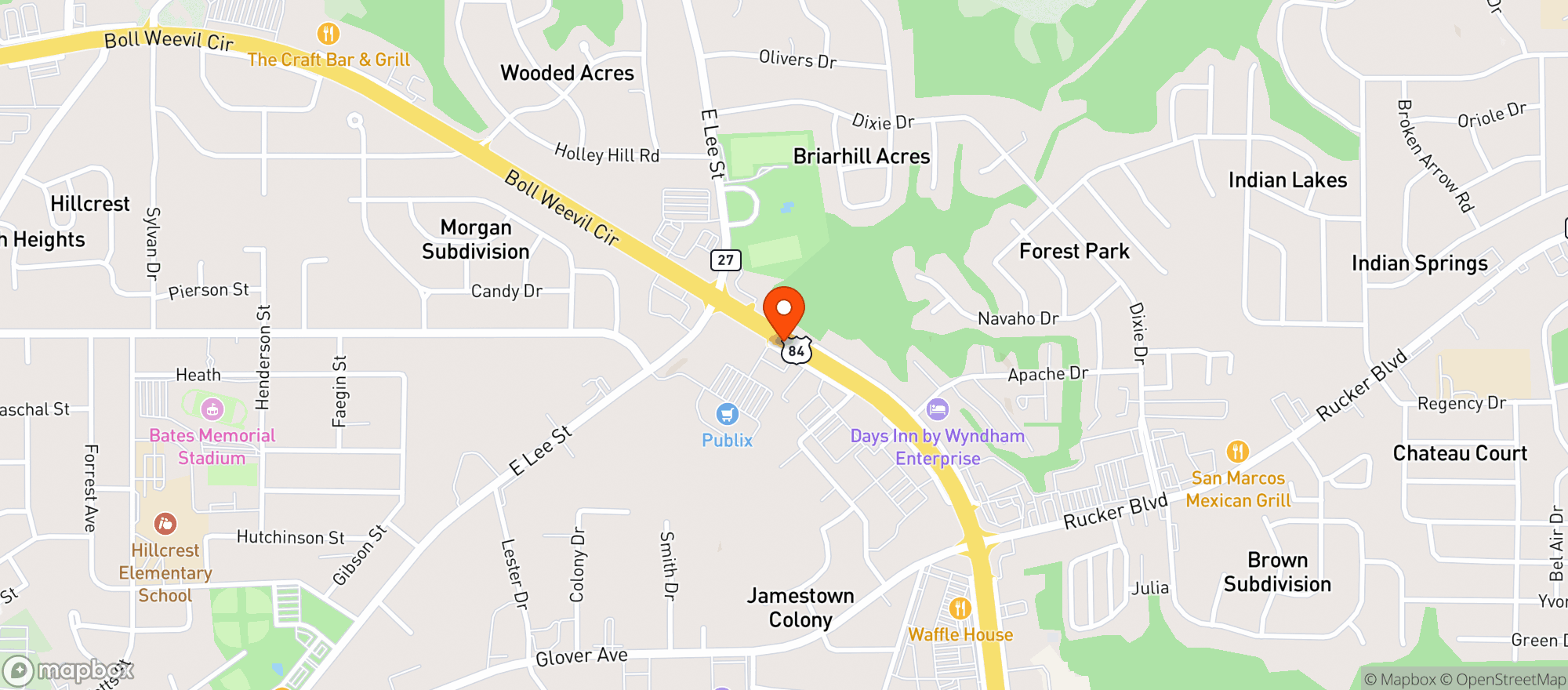 Map showing Publix Super Market