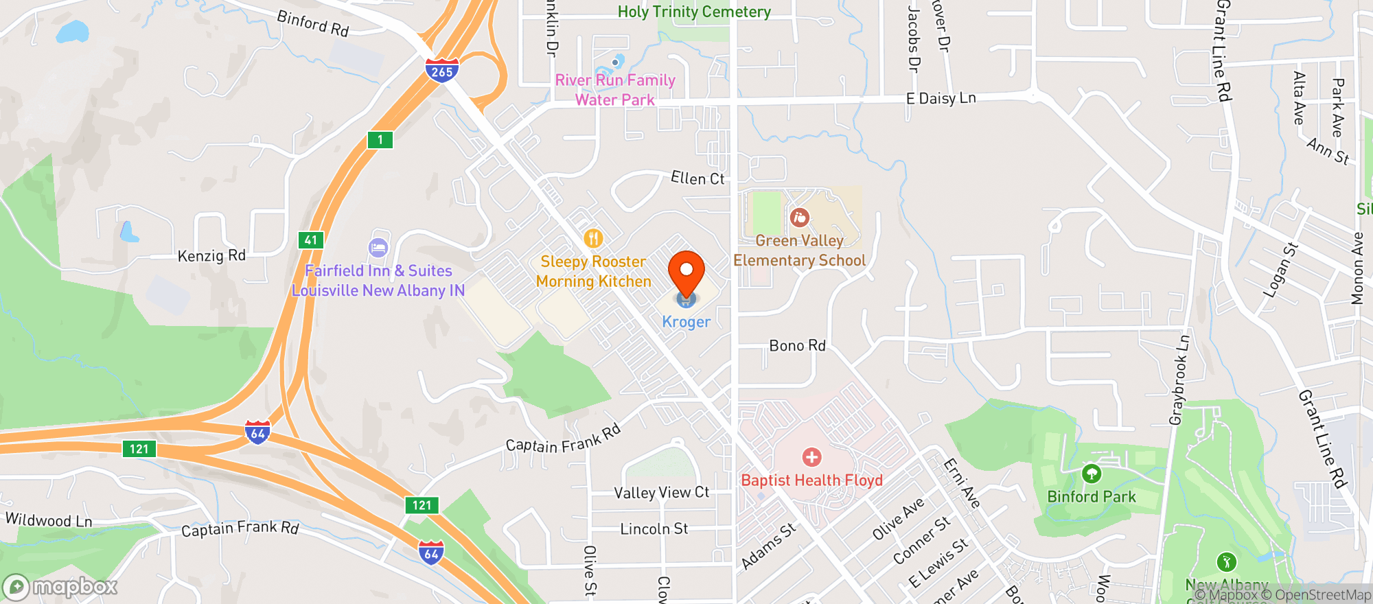 Map showing Kroger #396