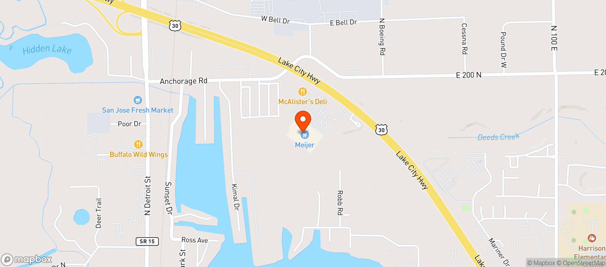 Map showing Meijer