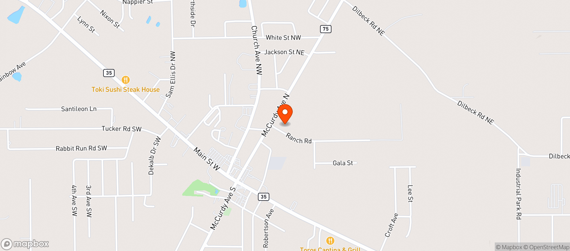 Map showing Rainsville Foodland