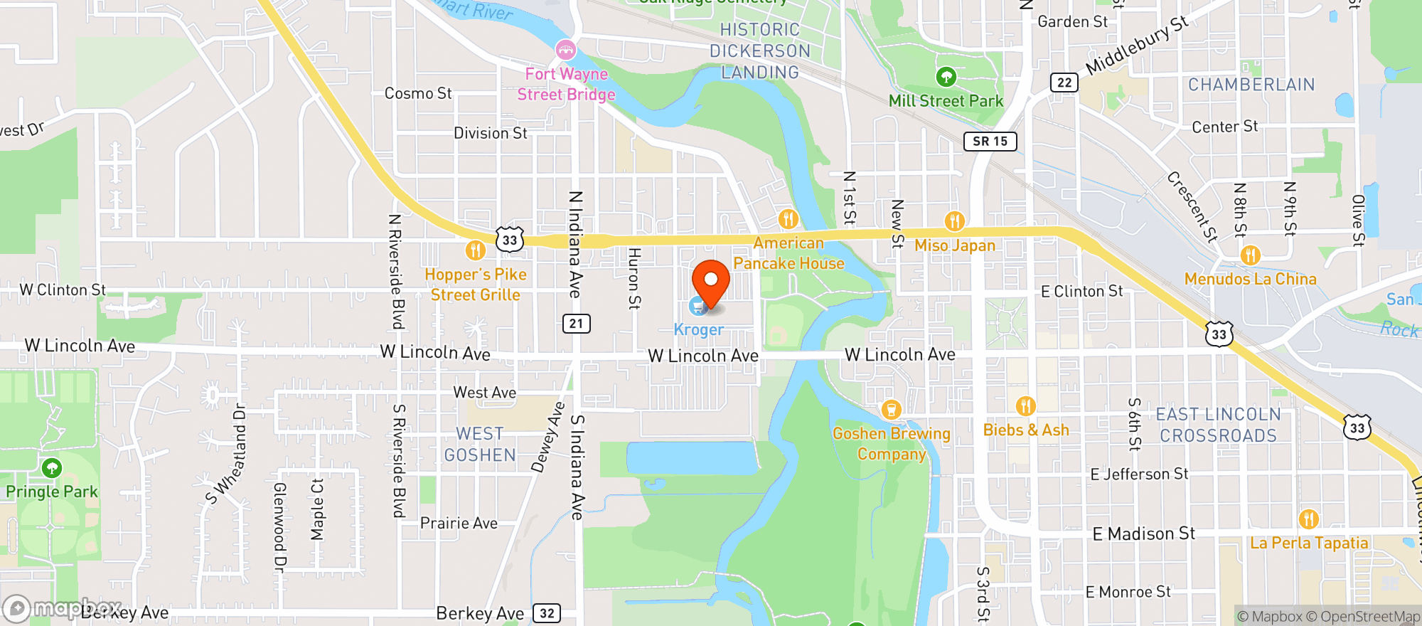 Map showing Kroger #879